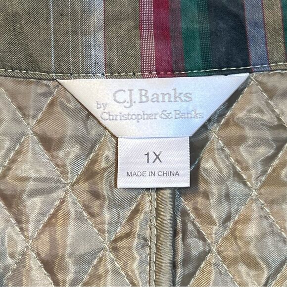 C.J.Banks by Christopher & Banks quilted plaid 🍁 snap closure 🍁 EUC 🍁 1X - Picture 9 of 11